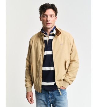 Harrington-jakke i beige bomuld