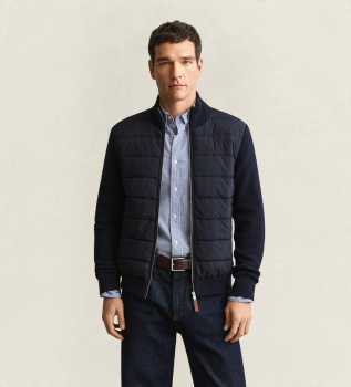 Hybride vest met rits, marineblauw