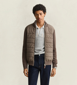 Hybride vest met rits, taupe