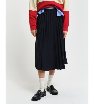 Gebreide plooirok in marineblauw