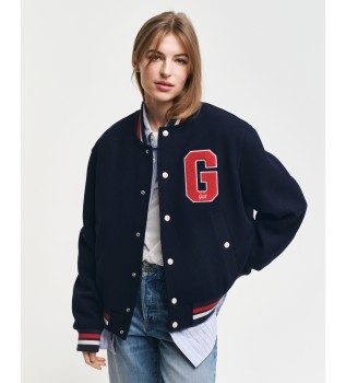 Chaqueta Varsity En Mezcla De Lana marino