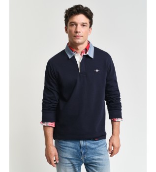 Heavy Navy Chambray Polo Shirt