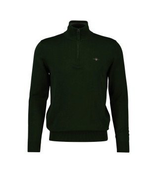 Klassisk bomuldstrje med grn halv lynls