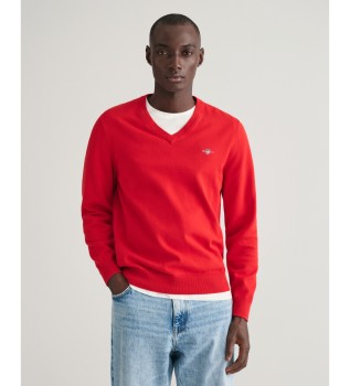 Classic red V-neck jumper