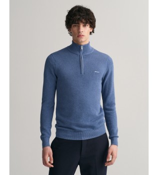 Jersey de piqu de algodn con media cremallera