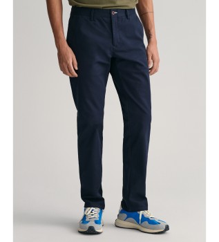 Slim Fit Tech Prep navy chino trousers