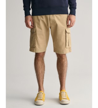 Relaxed Fit cargo-shorts i brun twill