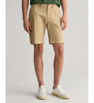 Kratke hlače Slim Fit iz bež sukna