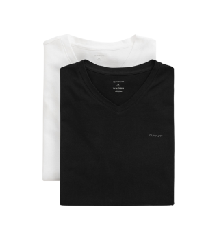 Set 2 V-neck T-shirts black, white