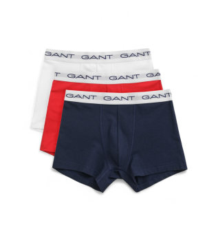 Set di 3 boxer semplici nei colori bianco, rosso e blu navy