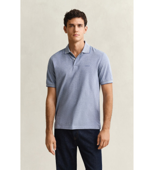 Two-tone blue polo shirt