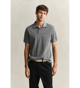 Two-tone grey polo shirt
