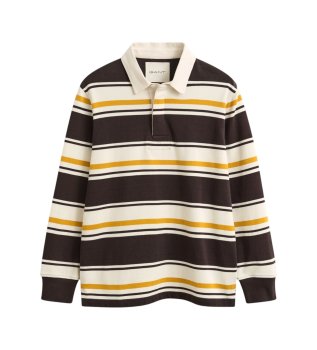 Polo a righe Heavy Rugger marrone