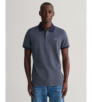 Oxford piqu poloshirt in vier kleuren blauw