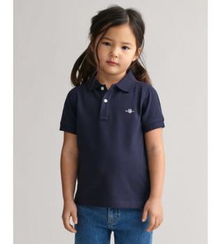 Polo Shield Kids in piqu blu scuro