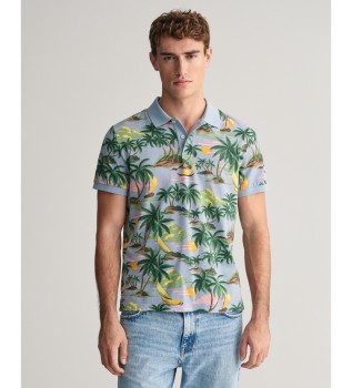 Polo Hawaii Print blau