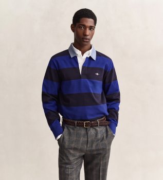 Polo rayé bleu