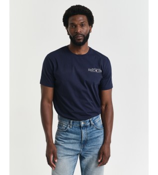 Grafična majica s potiskom v mornariški barvi