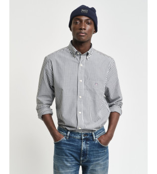 Skjorta Regular Fit svart randig poplinskjorta