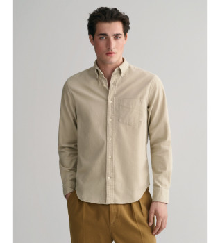 Beige corduroy Regular Fit Overhemd