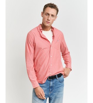 Klassisch gestreiftes Popeline-Hemd Regular Fit rot