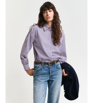 Camisa de rayas con mangas voluminosas Relaxed Fit blanco, azul