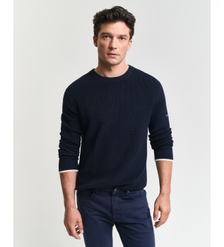 Camisola com nervuras azul-marinho