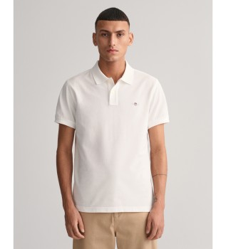 Piqu Slim Fit Shield Polo Shirt white