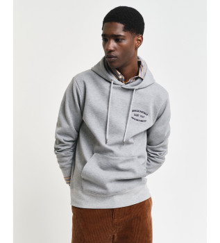 Hooded sweatshirt with a small grey design
