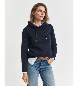 Sweat à capuche Tonal Shield bleu marine
