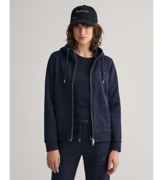 Tonal Shield navy hooded zip hoodie