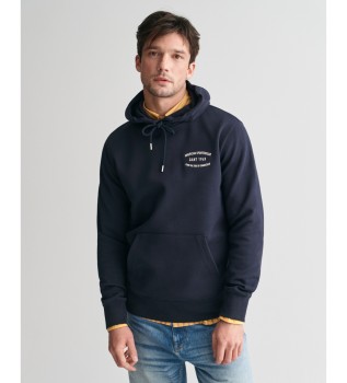Sweatshirt mit Kapuze in kleinem marineblauem Design