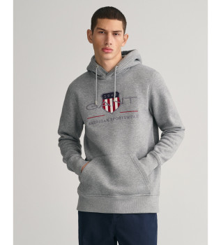 Archive Shield hoodie grey