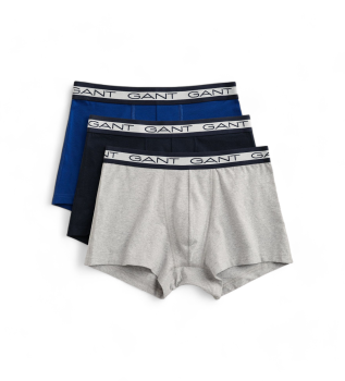 Confezione da 3 boxer Style grigi, blu, neri