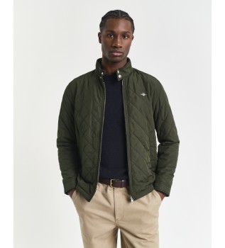 Green quilted windcheater jacket