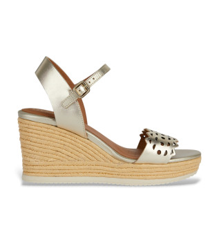 Skórzane sandały Ponza w kolorze złotym