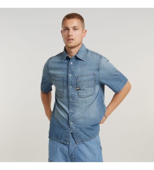 Slanted Double Regular Skjorta bl