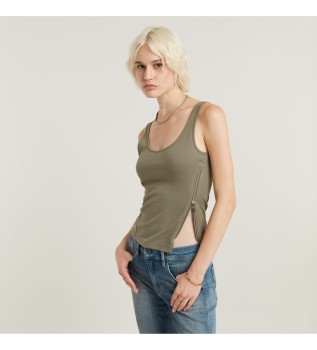 Asymetryczny T-shirt zielony