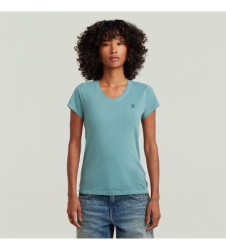 T-shirt Overgeverfd Eyben Slim V 2.0 blauw 