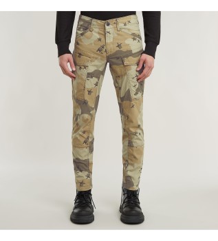 Cargo broek regular taps toelopend beige