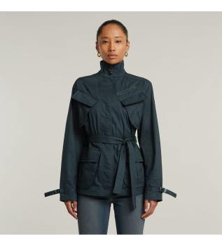 Veste de campagne avec ceinture cisele marine