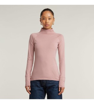 Top  col roul rose Lecite