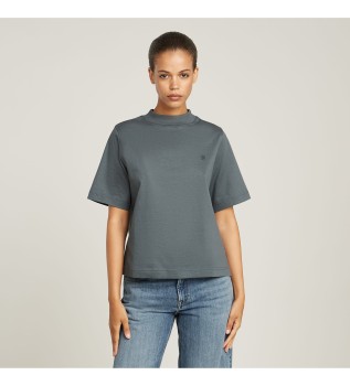 Logo-Mock-T-Shirt grau