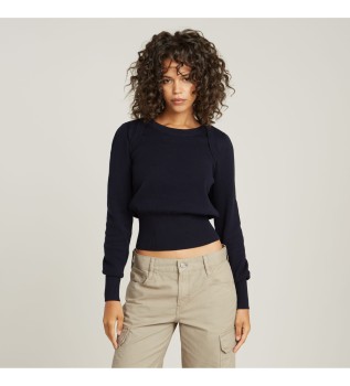 Pull-over Moto Slim Knitted navy
