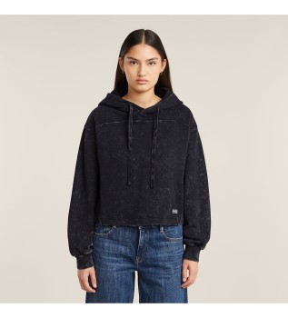 Overdyed Loose Hooded sweatshirt sort
