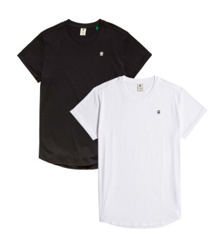 Lot de deux T-shirts Lash blanc, noir