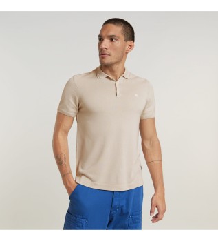Beige stickad polotrja
