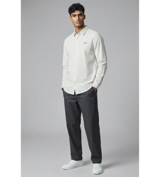 Camicia jacquard a righe beige