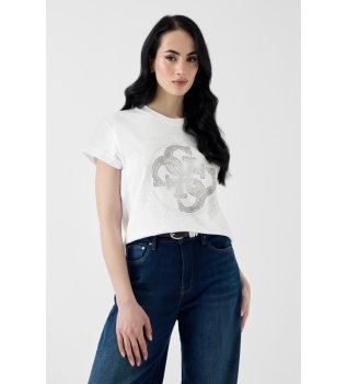 White rhinestone logo t-shirt
