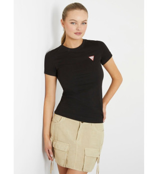 T-shirt lastique avec petit logo triangulaire noir
